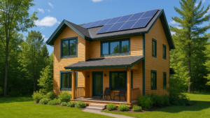 Solar panels installed on a home in Canada, promoting greener and more sustainable living
